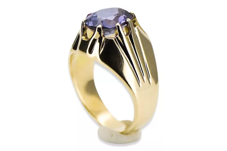 Anneau Artisanat vintage Alexandrite Or jaune 14 carats vrc016y